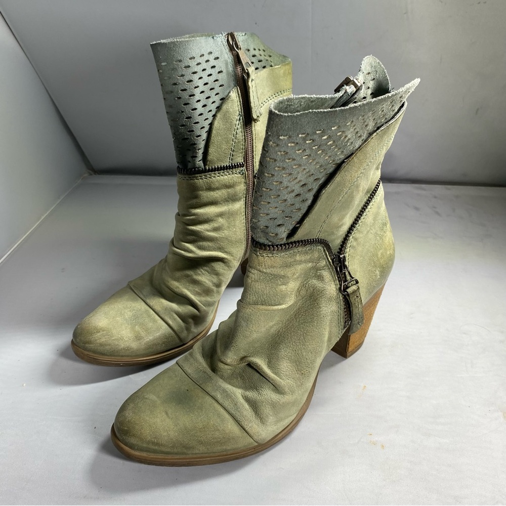 MJUS green Women's Ankle Boots Perforated with ZIP-UP